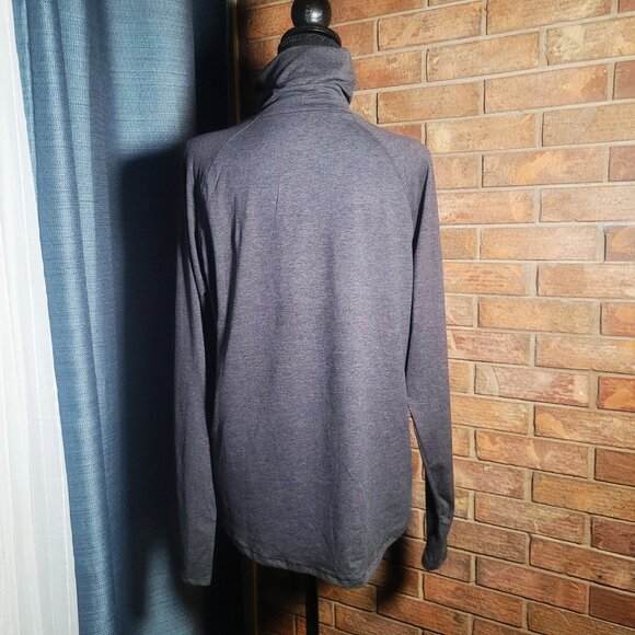 NWT Eddie Bauer Women's Active Long Sleeve Funnel Neck Top in Charcoal - Size L - Picture 3 of 11